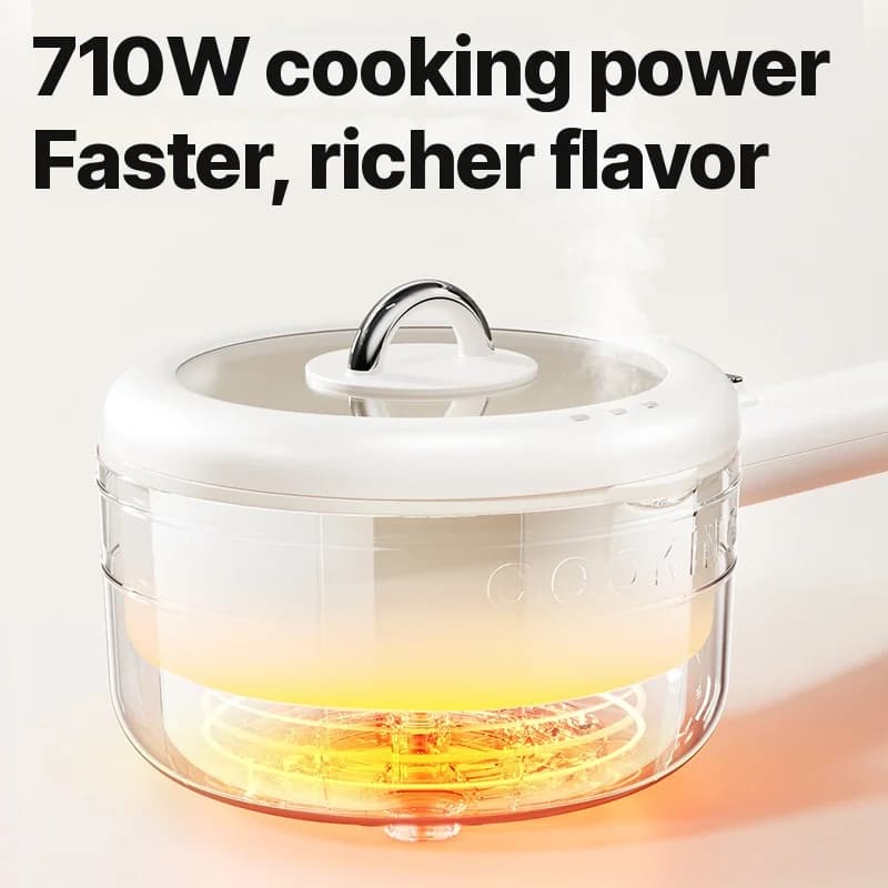 Elektrische kookpot met keramisch gecoate binnenpot en stoommand