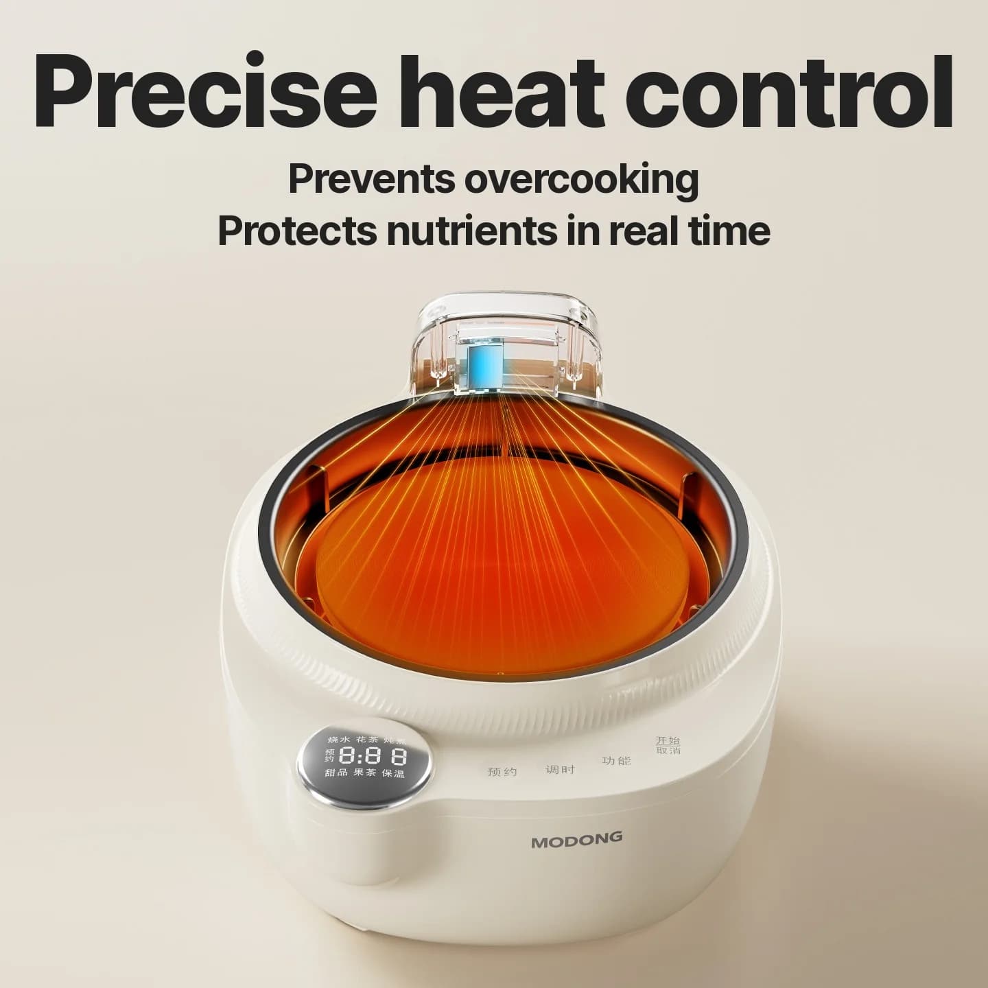 Elektrische glazen health pot met temperatuurregeling en theestomer