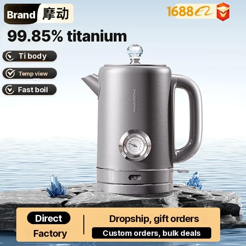 Pure titanium elektrische waterkoker met temperatuurdisplay 1.8L