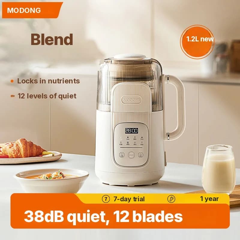 1,2L verwarmingsblender met aanraakbediening, glazen behuizing