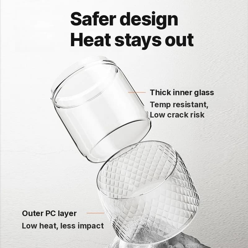 Elektrische gezondheidsketel met glazen behuizing en thermostatische theemaker