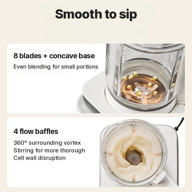 Verwarmende blender met dubbele bekers en automatische warmhoudfunctie