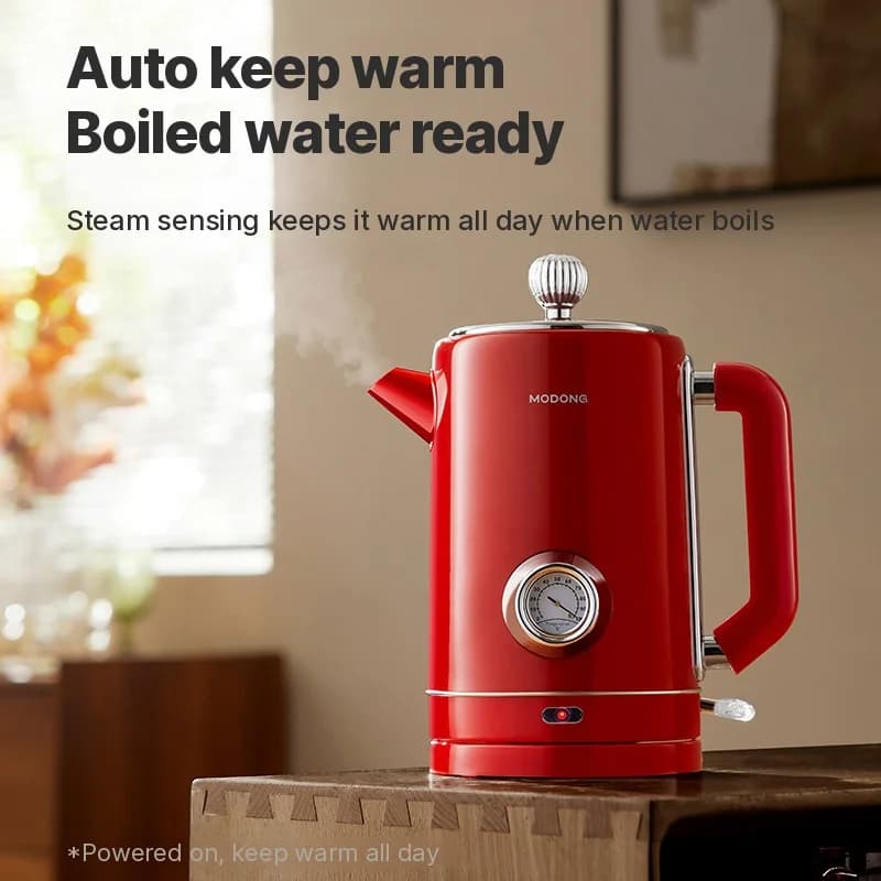 304 roestvrijstalen elektrische waterkoker 1.8L warmhoudfunctie 1500W