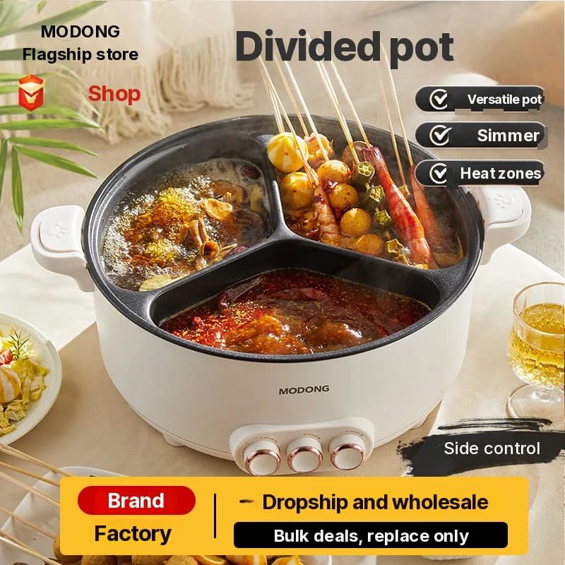 Elektrische hotpot met verdeler, 6L-8L, 220V, 5-6 personen