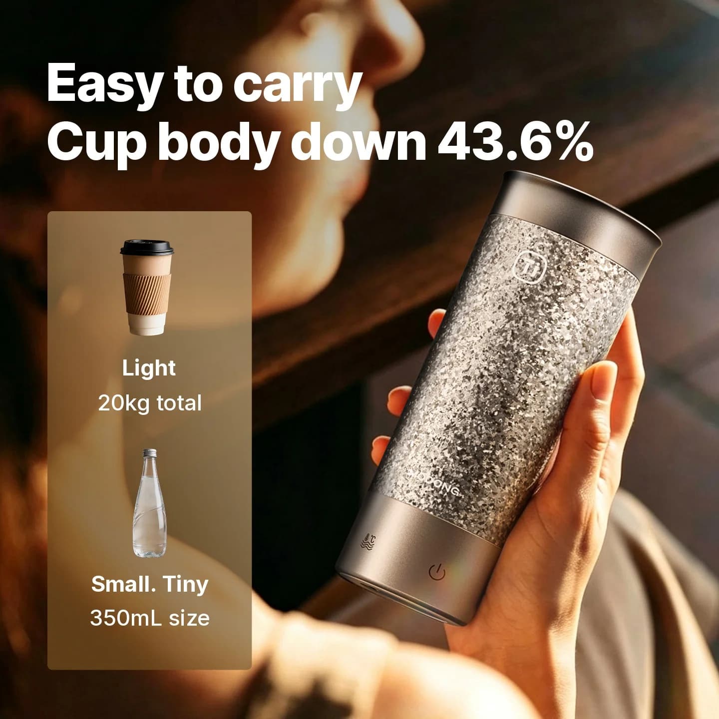 Titanium draagbare elektrische verwarmingsbeker 350ml geschenkdoos