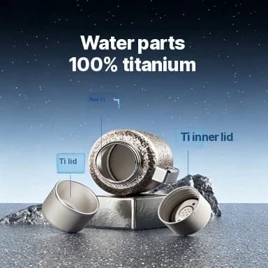 Draagbare Titanium Elektrische Verwarmingsbeker, 1L, Dubbele Voeding, Warm