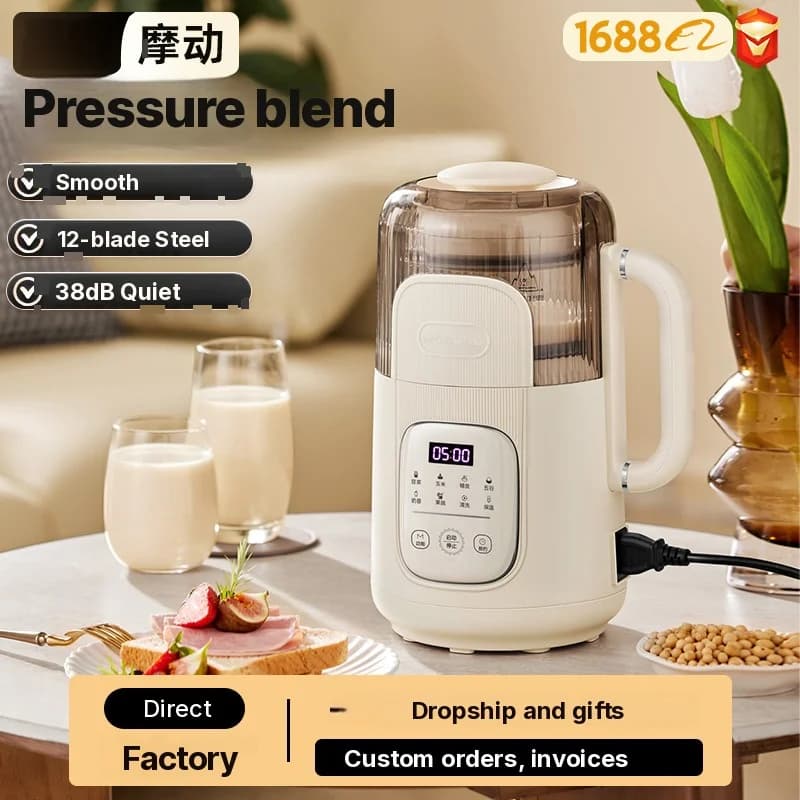 1,2L verwarmingsblender met aanraakbediening, glazen behuizing