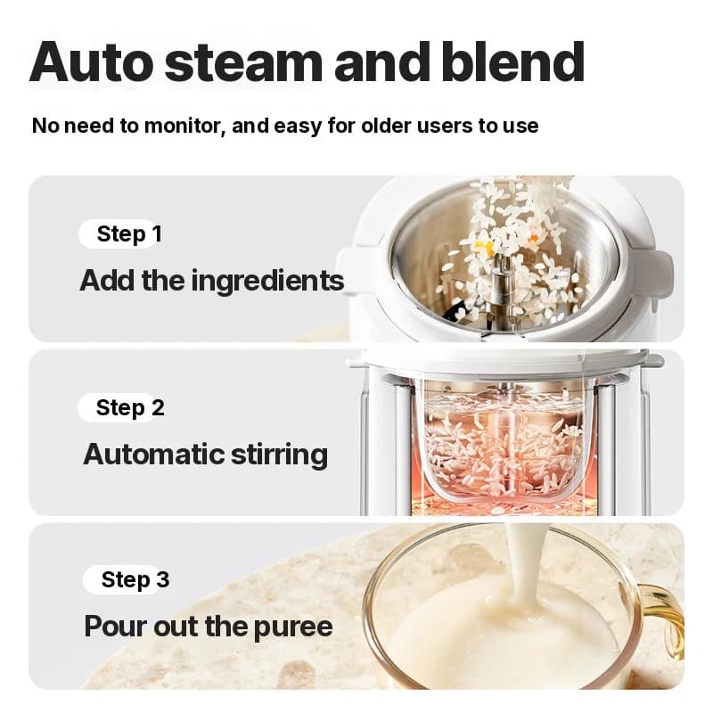 Babyvoedselmaker verwarmende blender met stoom- en maal functie