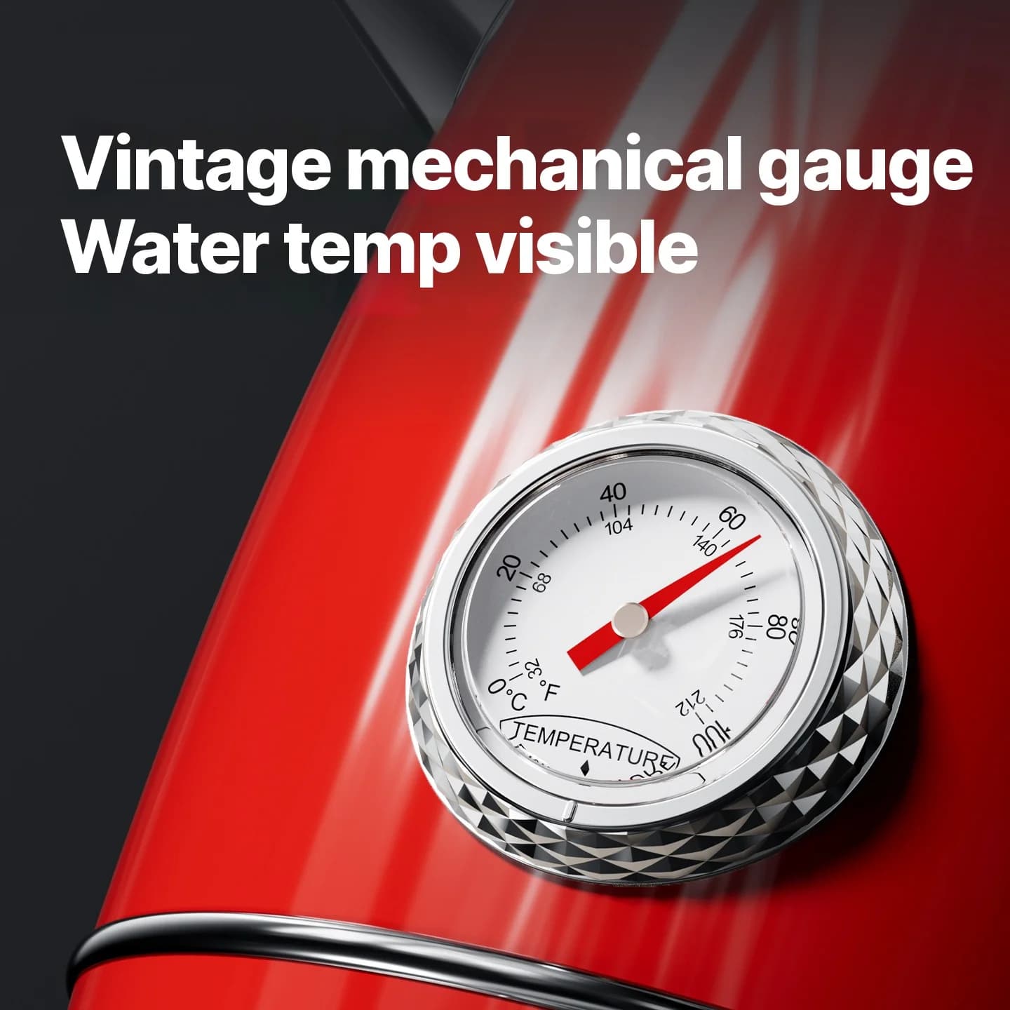 Roestvrijstalen waterkoker met temperatuurmeter 1.8L