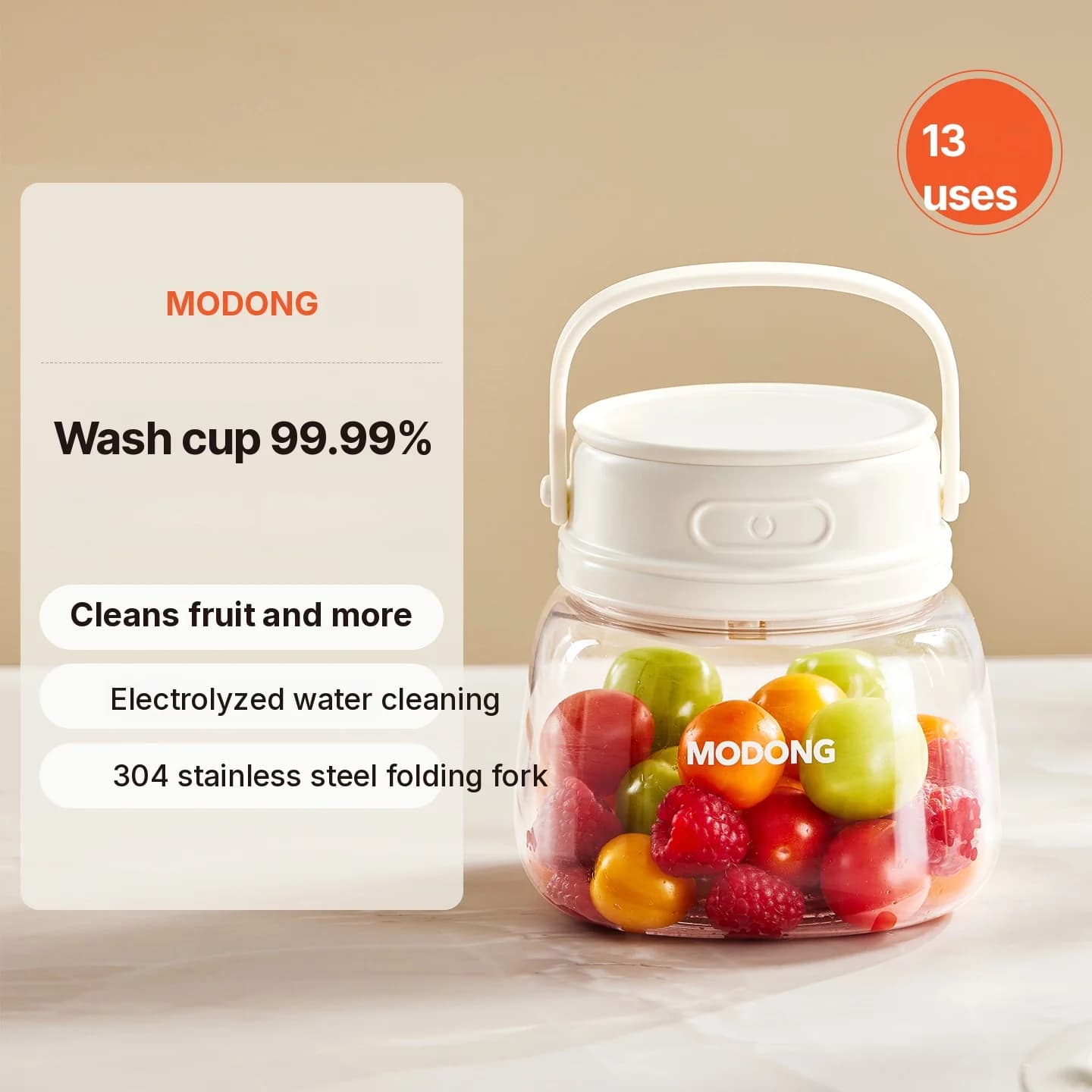 Draagbare fruitwasser met actief zuurstof, 3.7V draadloos