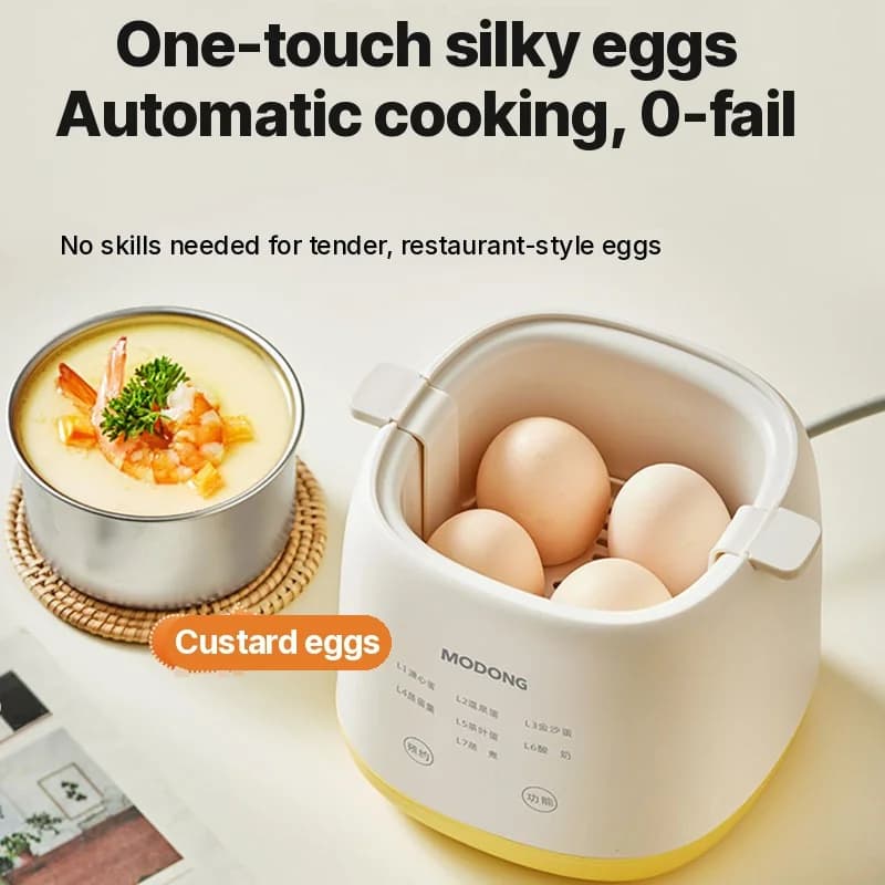 Elektrische eierkoker 4-6 eieren met kom voor eiercustard