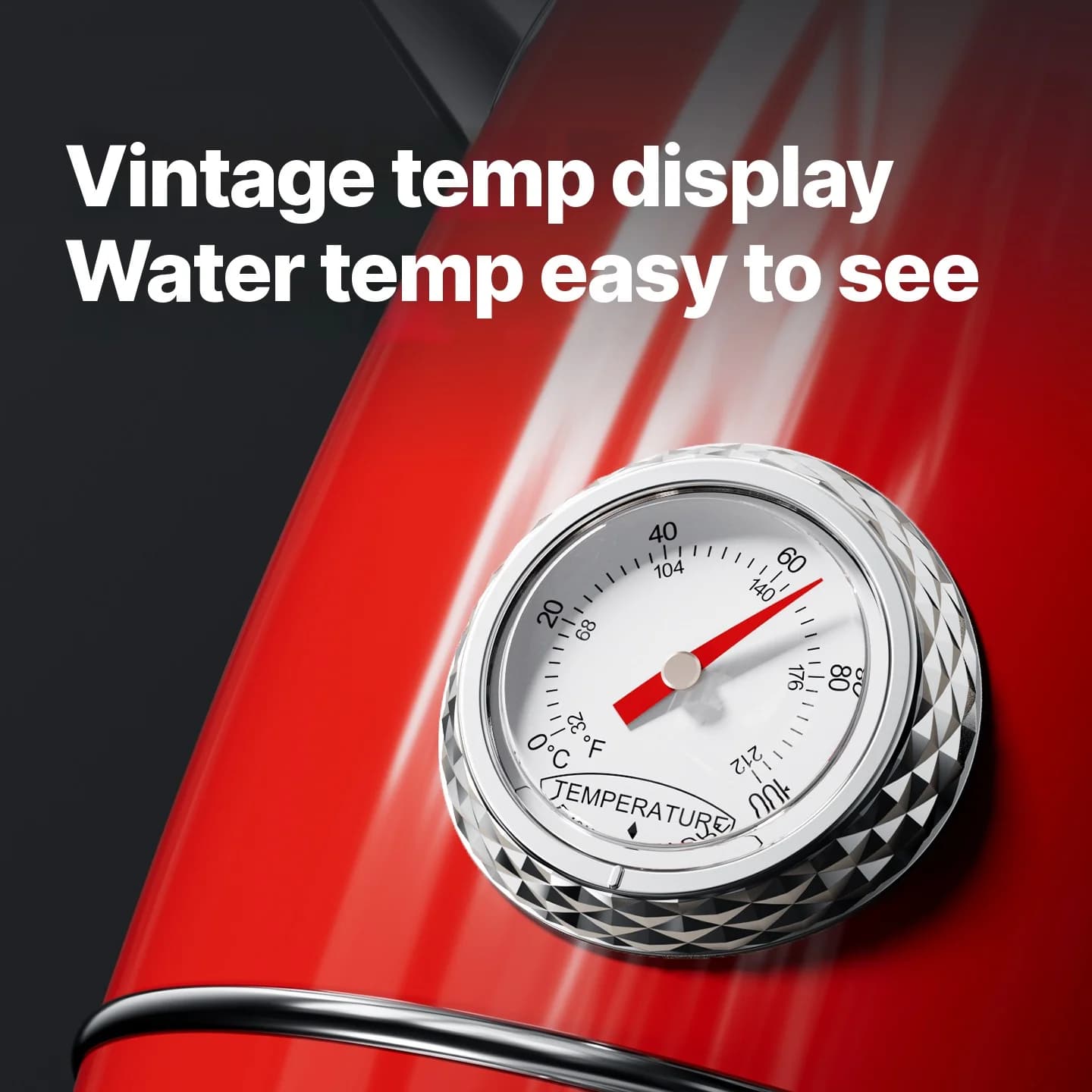 Roestvrijstalen Elektrische Waterkoker Met Temperatuurmeter 1,8L