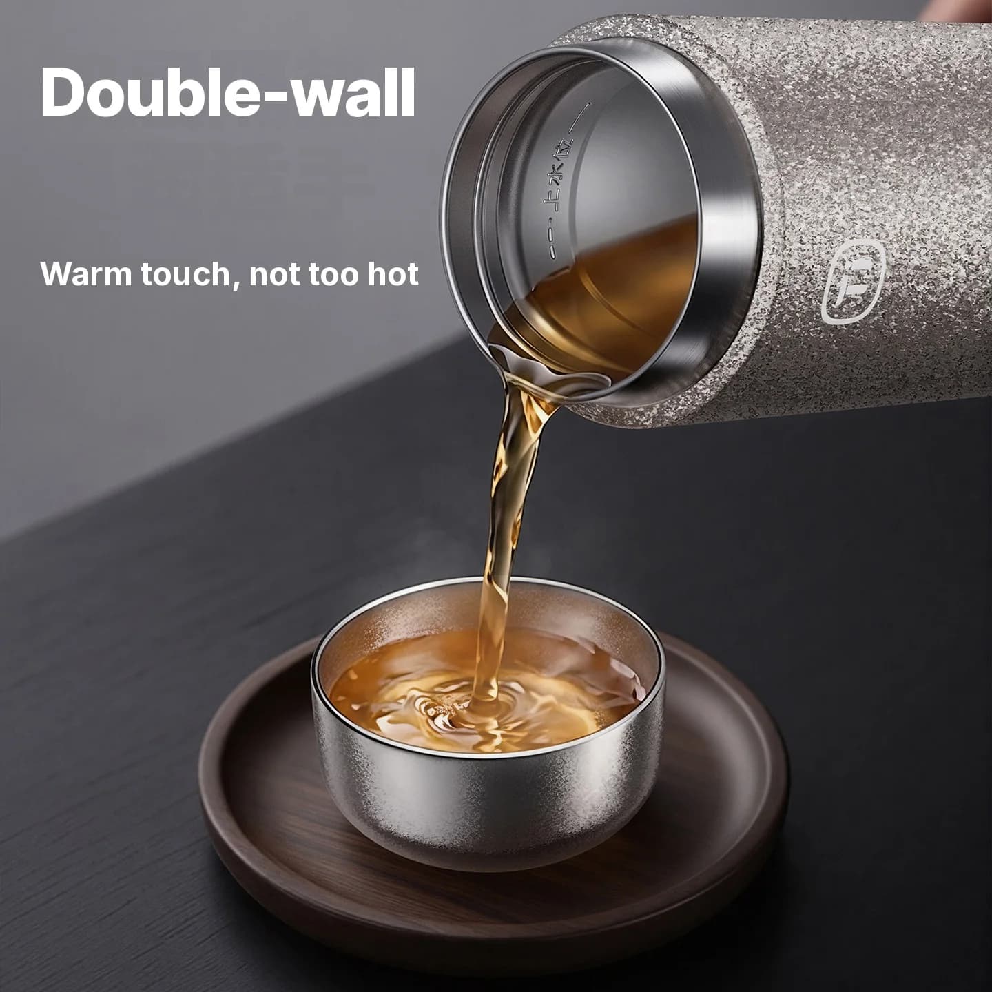 Pure titanium gongfu theekop set 55ml handgemaakt effen afwerking
