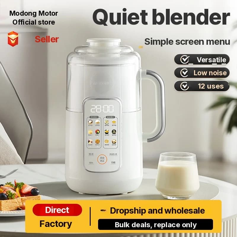Verwarmingsblender met 1,2L inhoud, touchbediening, roestvrij staal
