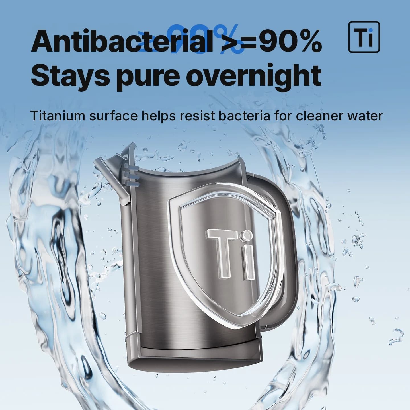Pure titanium waterkoker 1.8L met temperatuuraanduiding