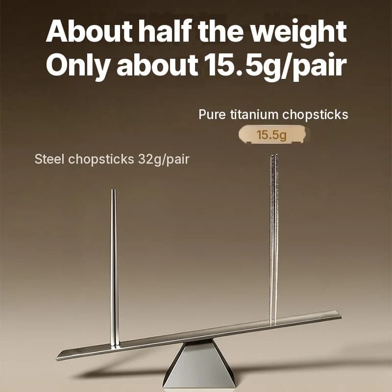 Pure Titanium Chopsticks Set Voor Thuisgebruik, 5 Paar