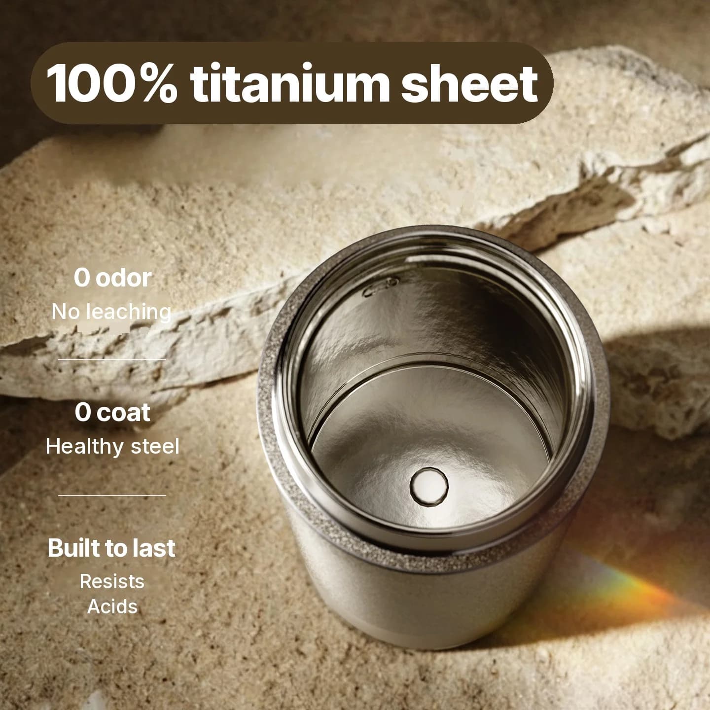 Titanium elektrische verwarmde reisbeker 350ml met temperatuurregeling