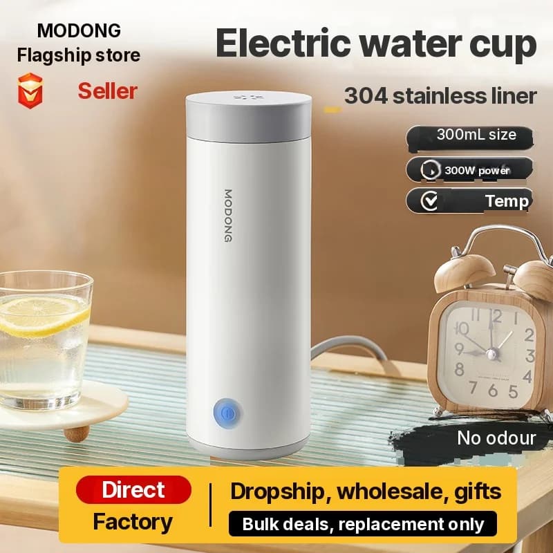 Draagbare elektrische verwarmingswaterbeker 304 binnenlaag 300ml