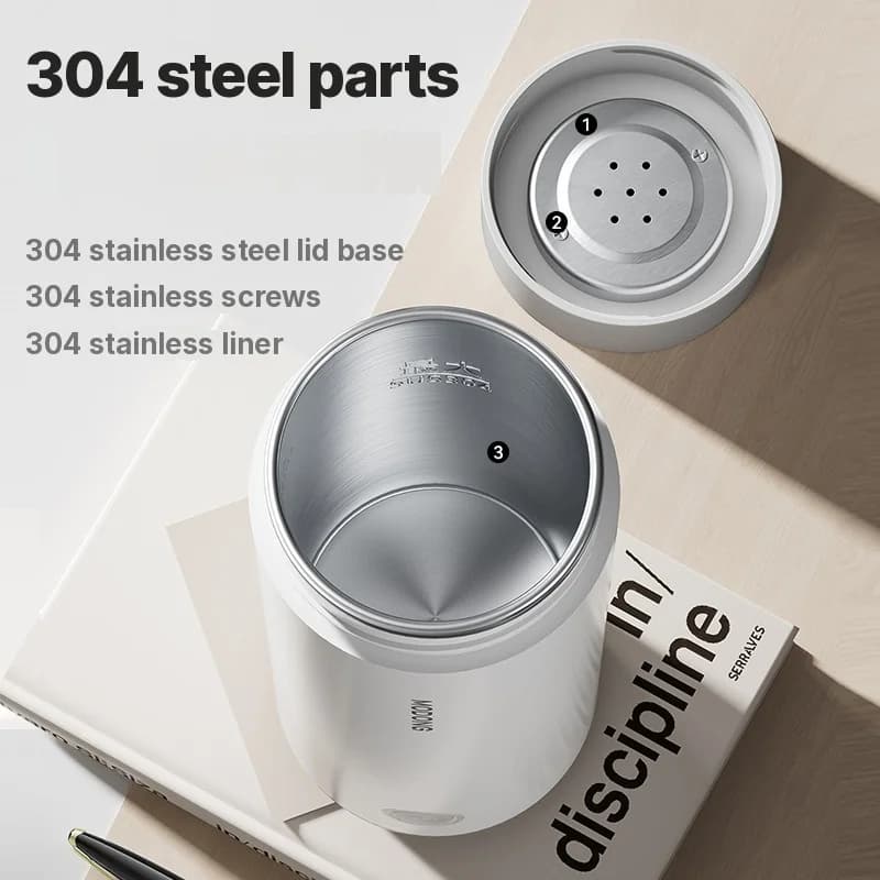 Draagbare Elektrische Verwarmde Waterbeker 304 Binnenwand 300ml