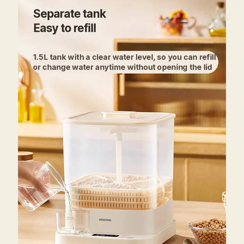 Elektrische spruitjesmaker voor thuis 1.5L 20W 3-laags