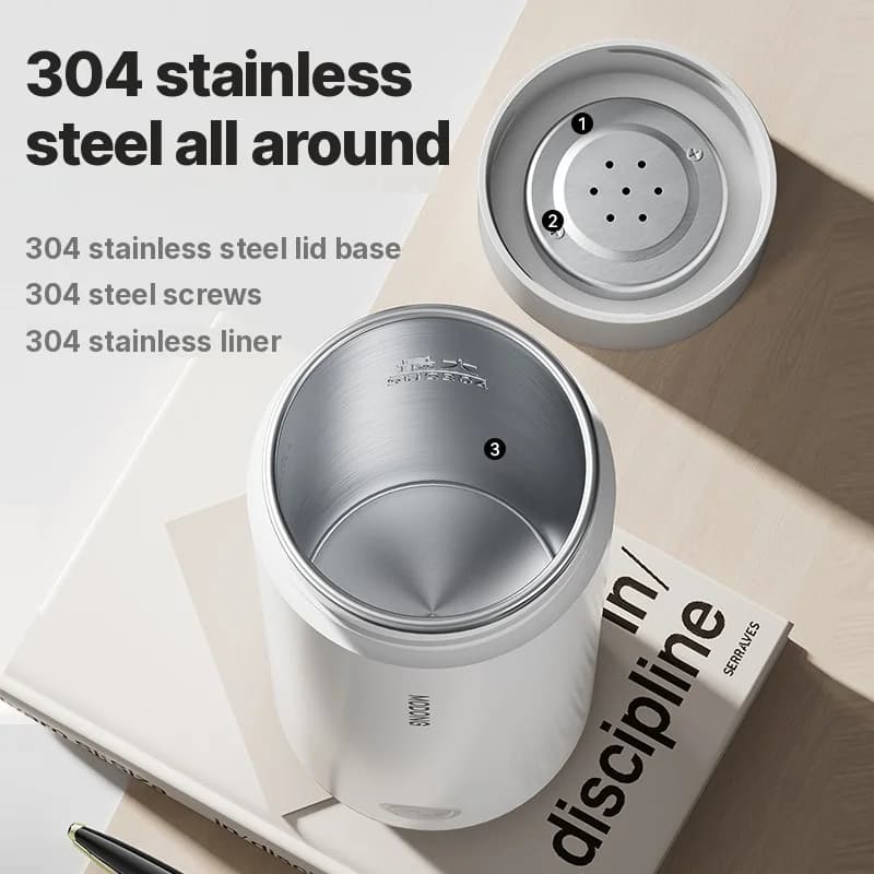Draagbare elektrische verwarmingsbeker 304 roestvrij staal 300ml 220V