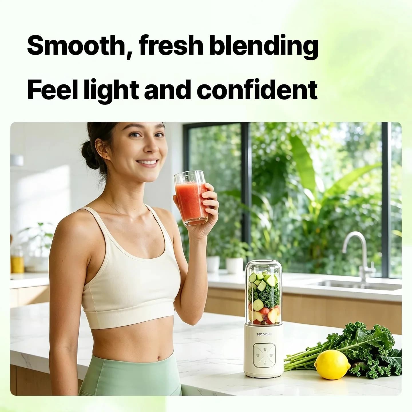 Draagbare draadloze blenderbeker voor sap en smoothies