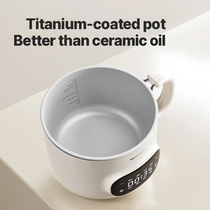 Mini Elektrische Kookpot 2L Antiaanbak Keramische Binnenlaag met Stomer