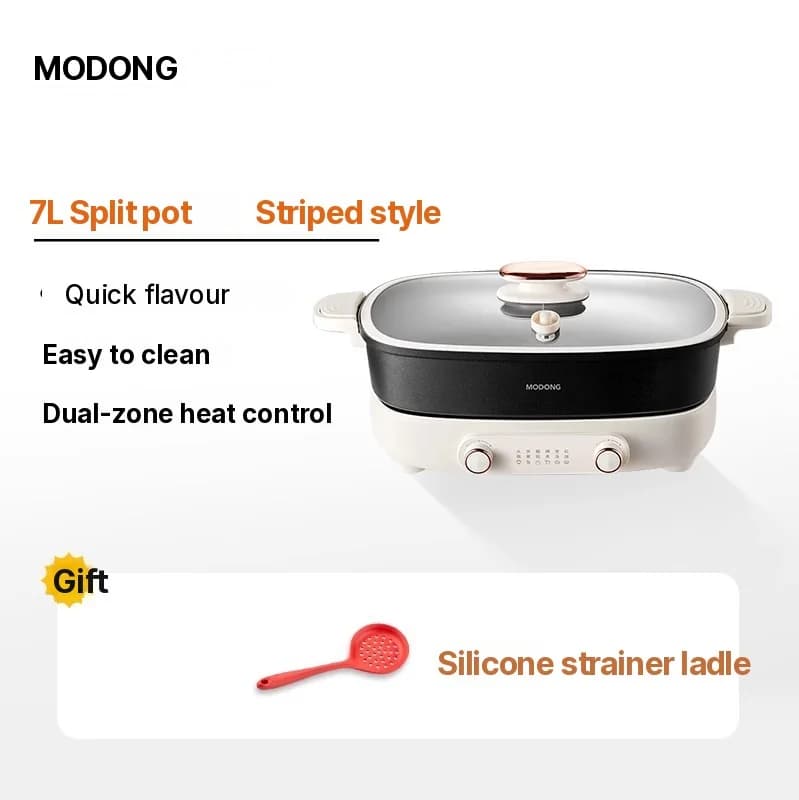 Elektrische hotpot 7L met verdeler of vier vakken, 220V, gesplitste pot