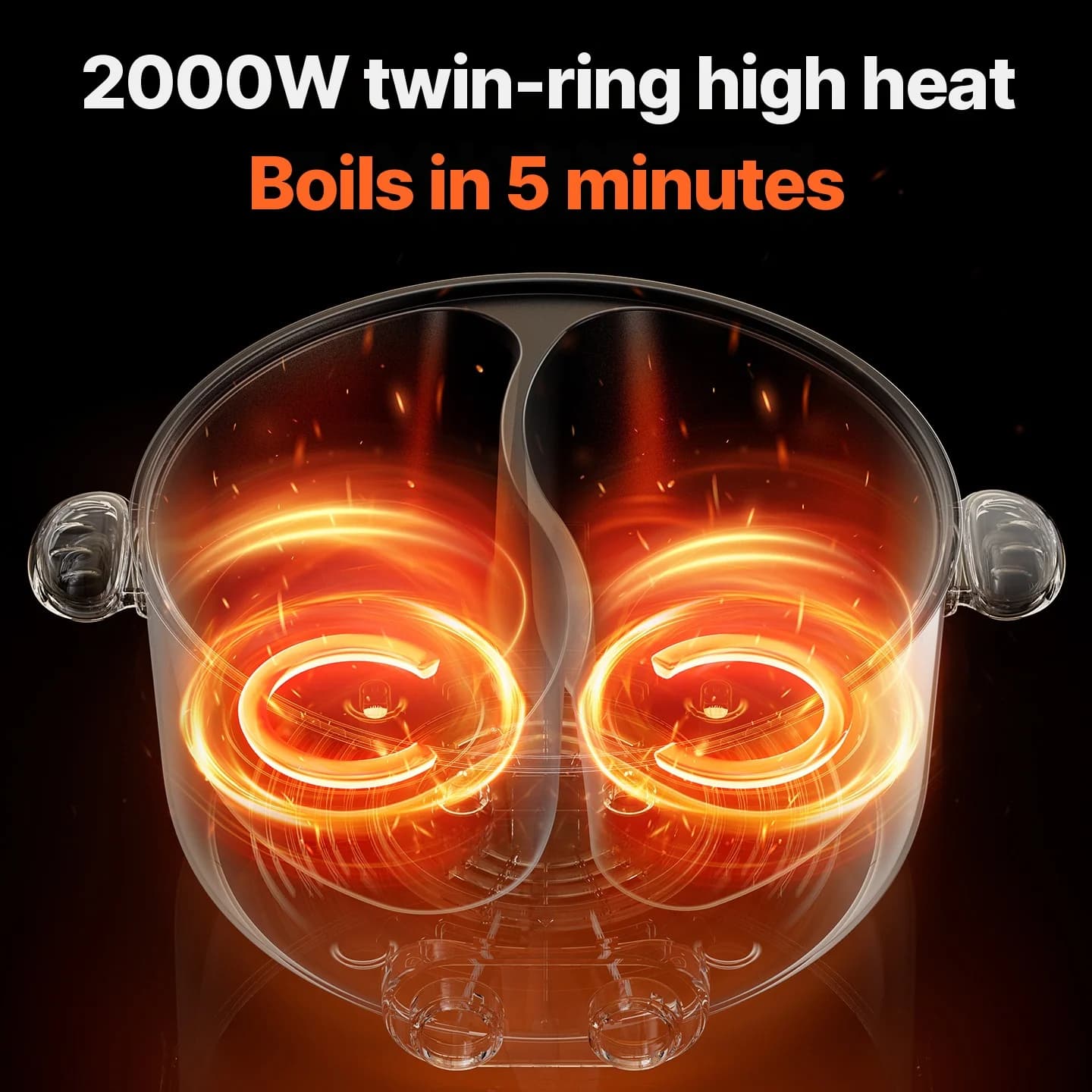 6L elektrische hotpot met twee zones en onafhankelijke temperatuurregeling