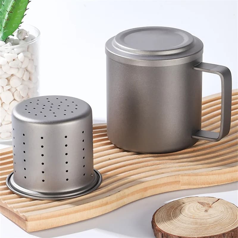 450ml Pure Titanium theebeker met infuser