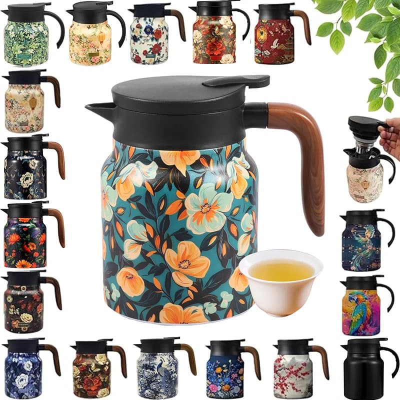 Vintage Bloemen Theeset Thermos