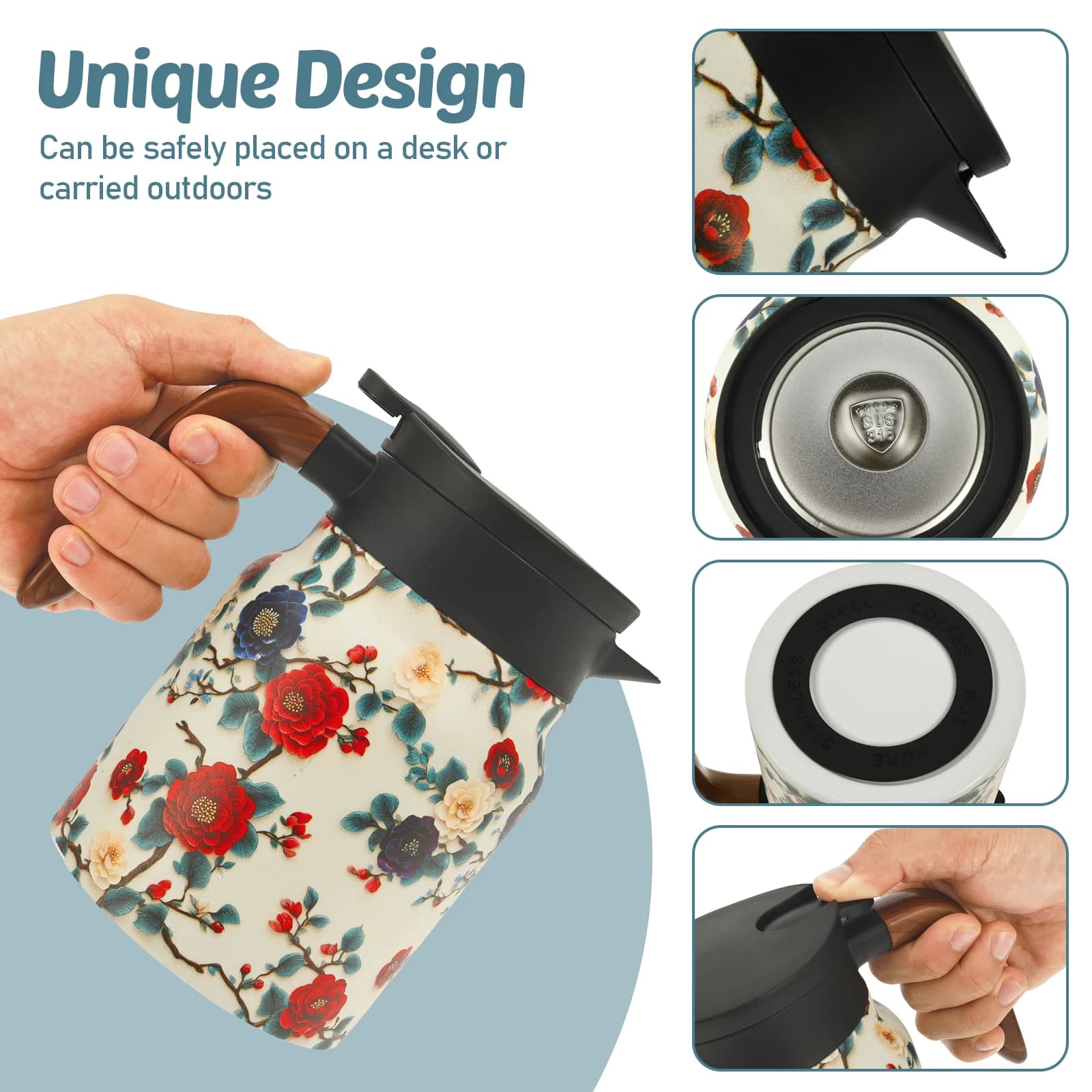 Vintage Bloemen Theeset Thermos