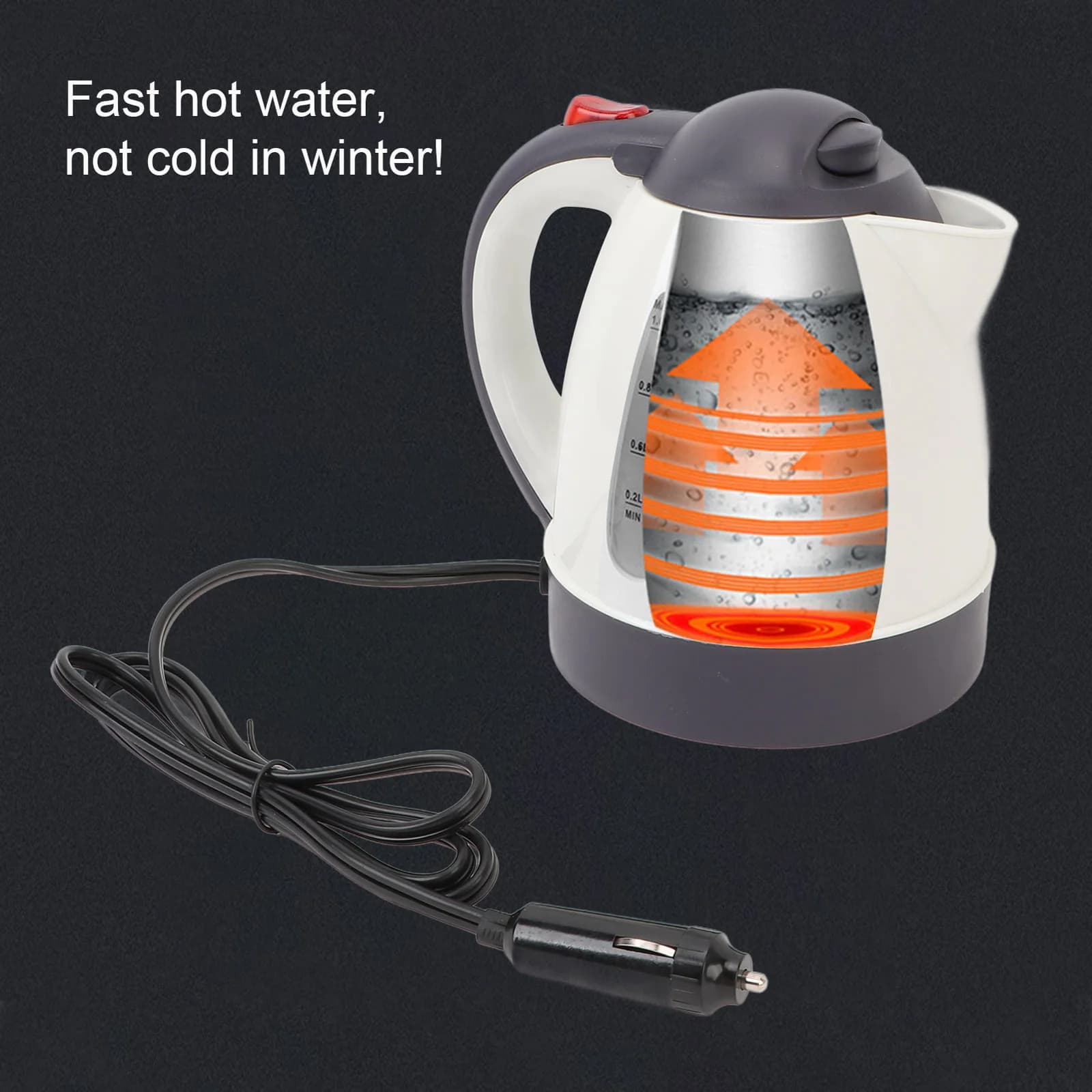 1L 12V/24V Auto-elektrische waterkoker